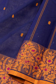 Blue Handloom Chettinad Cotton Saree 10075081