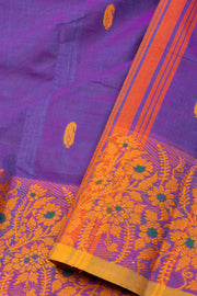 Purple Handloom Chettinad Cotton Saree 10075085