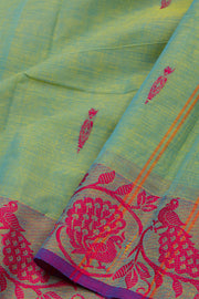 Green Handloom Chettinad Cotton Saree 10075086