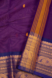 Purple Handloom Chettinad Cotton Saree 10075113
