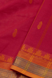 Red Handloom Chettinad Cotton Saree 10075117