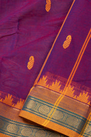 Purple Handloom Chettinad Cotton Saree 10075118