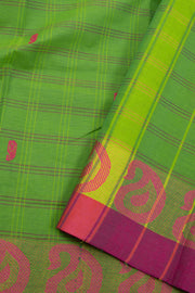 Green Handloom Chettinad Cotton Saree Without Blouse 10075120