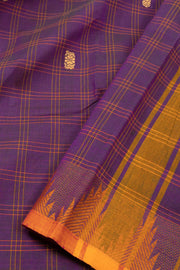 Purple Handloom Chettinad Cotton Saree Without Blouse 10075123