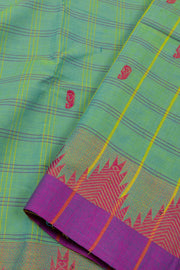 Green Handloom Chettinad Cotton Saree Without Blouse 10075124