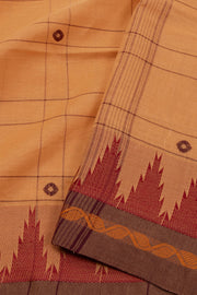 Beige Handloom Chettinad Cotton Saree Without Blouse 10075128