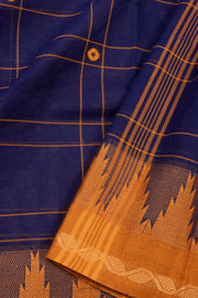 Blue Handloom Chettinad Cotton Saree 10075130