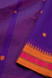 Purple Handloom Chettinad Cotton Saree Without Blouse 10075132