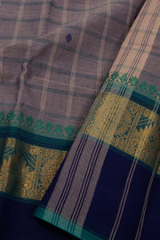 Grey Handloom Chettinad Cotton Saree Without Blouse 10075135