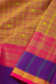 Orange Handloom Chettinad Cotton Saree Without Blouse 10075138