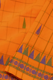 Orange Handloom Chettinad Cotton Saree Without Blouse 10075144