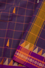 Purple Handloom Chettinad Cotton Saree Without Blouse 10075145