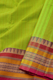 Green Handloom Chettinad Cotton Saree Without Blouse 10075146