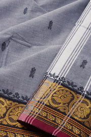 Grey Handloom Chettinad Cotton Saree Without Blouse 10075152