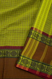 Green Handloom Chettinad Cotton Saree Without Blouse 10075155