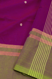 Brown Handloom Chettinad Cotton Saree Without Blouse 10075156