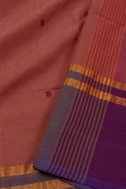 Mauve Handloom Chettinad Cotton Saree Without Blouse 10075158