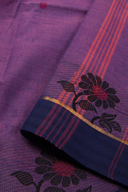 Violet Handloom Chettinad Cotton Saree Without Blouse 10075162