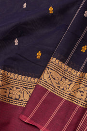 Black Handloom Chettinad Cotton Saree Without Blouse 10075168