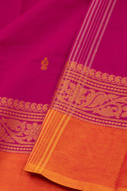 Pink Handloom Chettinad Cotton Saree Without Blouse 10075169