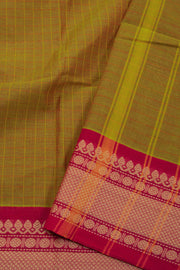Green Handloom Chettinad Cotton Saree Without Blouse 10075173