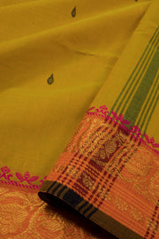 Yellow Handloom Chettinad Cotton Saree Without Blouse 10075174