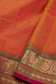 Orange Handloom Chettinad Cotton Saree Without Blouse 10075176