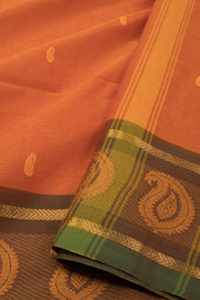 Orange Handloom Chettinad Cotton Saree Without Blouse 10075184