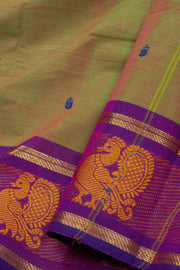 Green Handloom Chettinad Cotton Saree Without Blouse 10075186