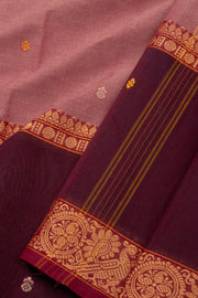 Mauve Handloom Chettinad Cotton Saree Without Blouse 10075187