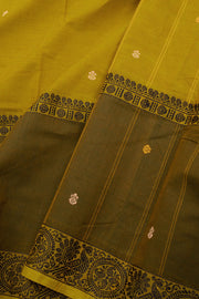Yellow Handloom Chettinad Cotton Saree Without Blouse 10075188