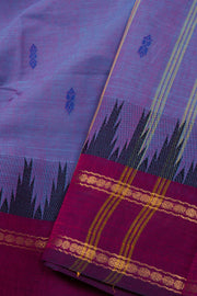 Violet Handloom Chettinad Cotton Saree Without Blouse 10075193
