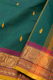 Green Handloom Chettinad Cotton Saree Without Blouse 10075151