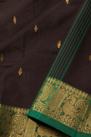 Brown Handloom Chettinad Cotton Saree Without Blouse 10075195