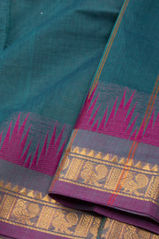 Blue Handloom Chettinad Cotton Saree 10075202