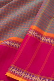 Brown Handloom Chettinad Cotton Saree 10075806