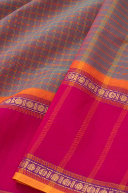 Brown Handloom Chettinad Cotton Saree 10075806