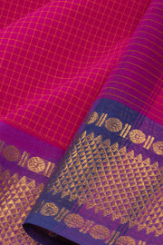 Pink Handloom Chettinad Cotton Saree 10075813