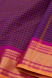 Purple Handloom Chettinad Cotton Saree 10075815