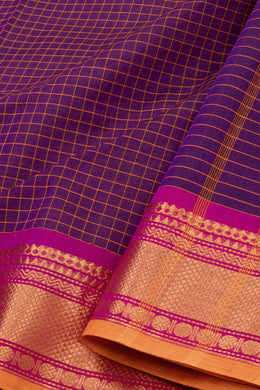 Purple Handloom Chettinad Cotton Saree 10075815