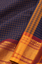 Blue Handloom Chettinad Cotton Saree 10075816