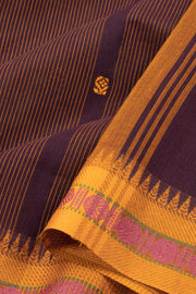 Brown Handloom Chettinad Cotton Saree 10075864