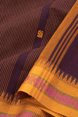 Brown Handloom Chettinad Cotton Saree 10075864