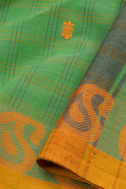 Green Handloom Chettinad Cotton Saree 10075868
