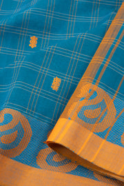 Blue Handloom Chettinad Cotton Saree 10075869