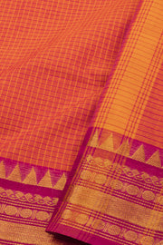 Orange Handloom Chettinad Cotton Saree 10075880