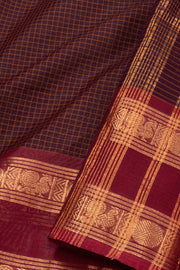 Brown Handloom Chettinad Cotton Saree 10075881