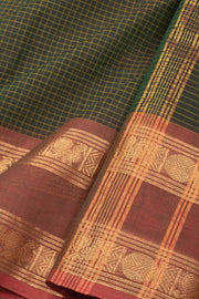 Green Handloom Chettinad Cotton Saree 10075882