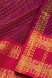 Magenta Handloom Chettinad Cotton Saree 10075883