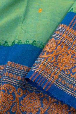 Green Handloom Chettinad Cotton Saree 10075889
